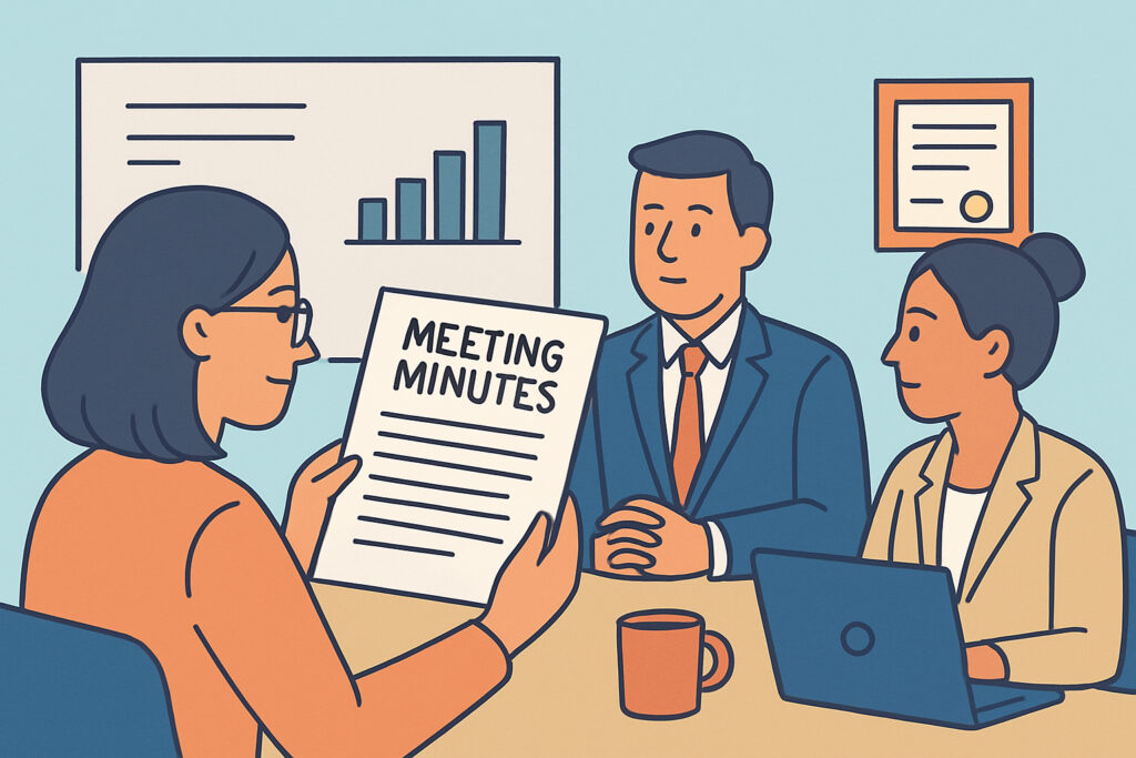 Meeting Minutes That Satisfy Corporate Record Keeping